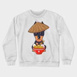 Funny Alsatian Eating Ramen Crewneck Sweatshirt